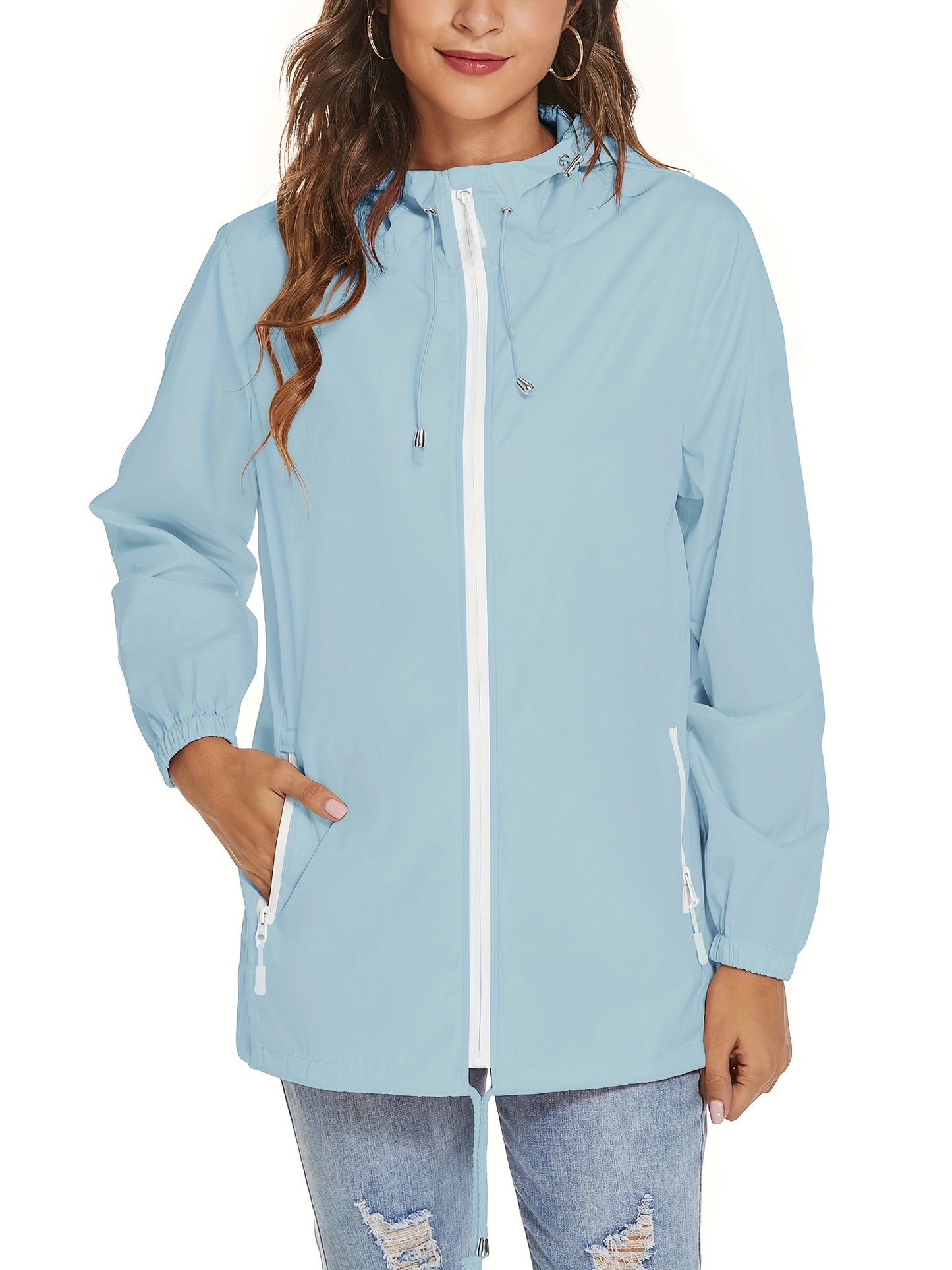 KTILG Raincoat Hooded Lightweight Polyester Outdoor