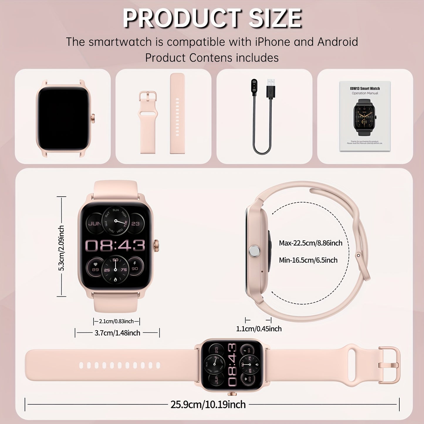 FAWEIO Smartwatch Alexa Built-In Fitness Tracker 100+ Modes