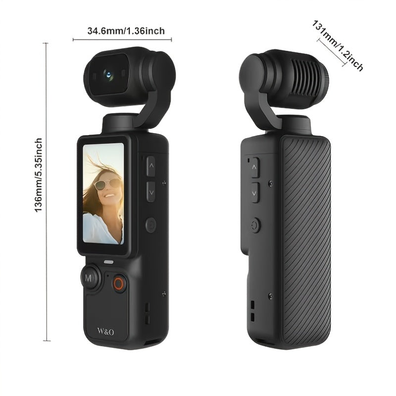 W&O Pocket Camera 4K Video Recording with Rotating Screen