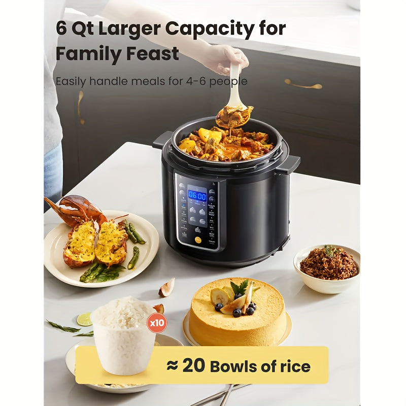 Midea COMFEE One Pot Replaces Nine! Electric Pressure Cooker with 14 Smart Modes | 24-Hour Extended Delayed Start, Includes Steaming Rack And Measuring Cup | Perfect for Family Gatherings, Space-Saving Kitchen Essential