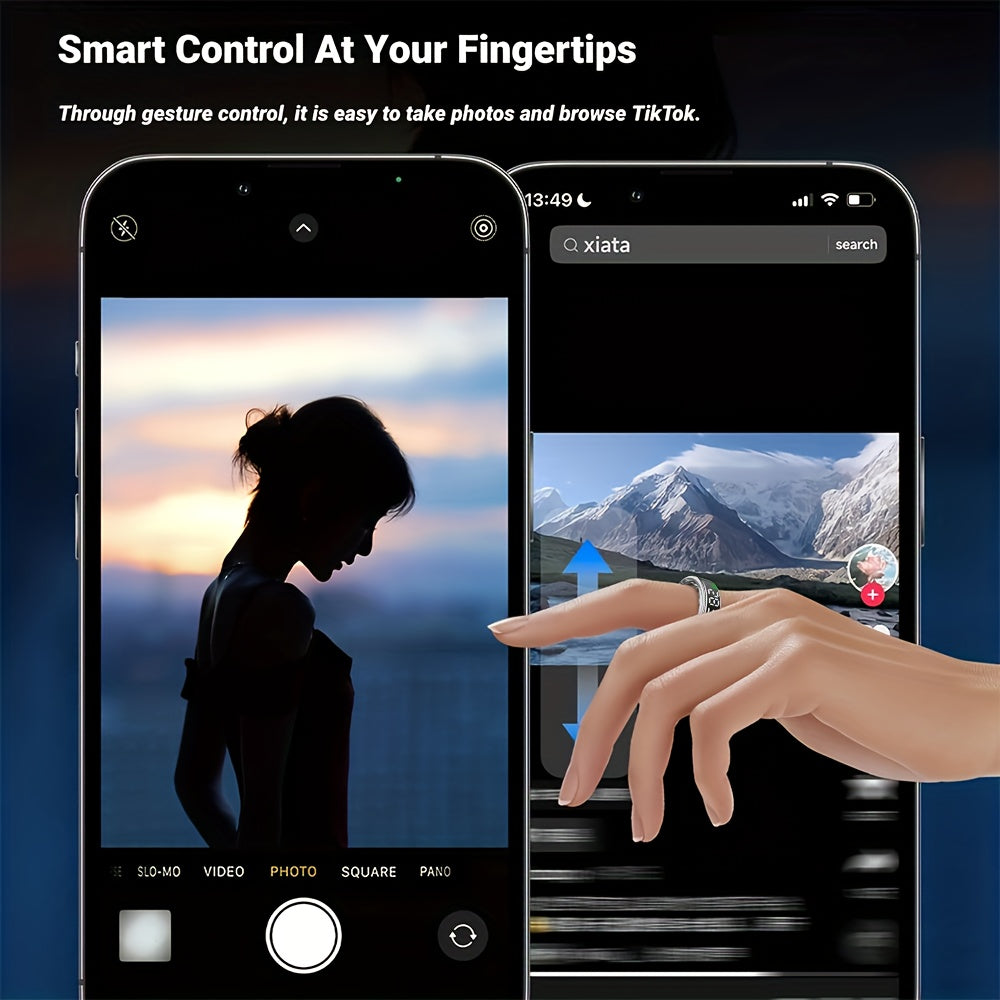 FERTO Smart Ring With Display And Touch Screen Fitness Tracker