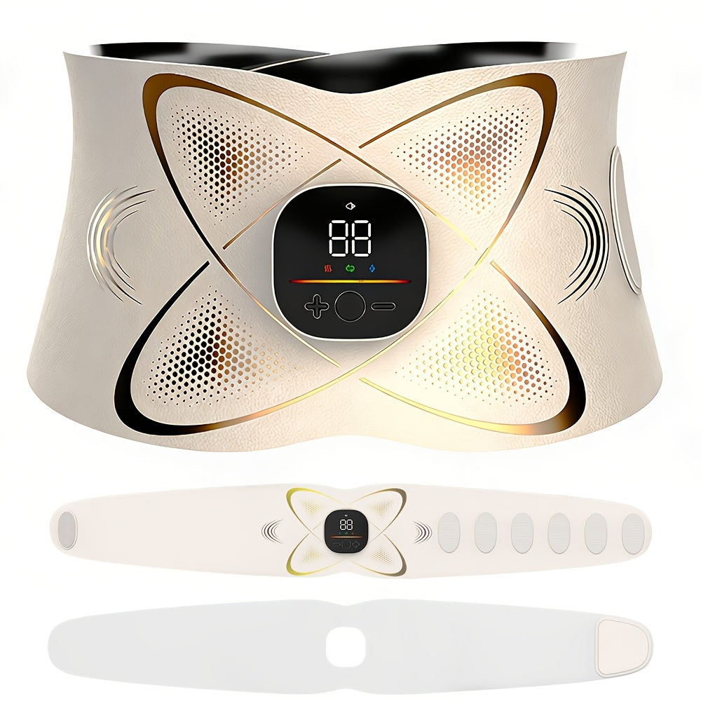 KTS EMS Abs Stimulator | Muscle Toner with Heating, Abdominal Massage Belt for Belly Fat Loss, Cellulite Melting, Stomach Firming & Lower - USB Powered, Rechargeable Battery - Ideal for Home Use - Great Christmas Gift for Wom