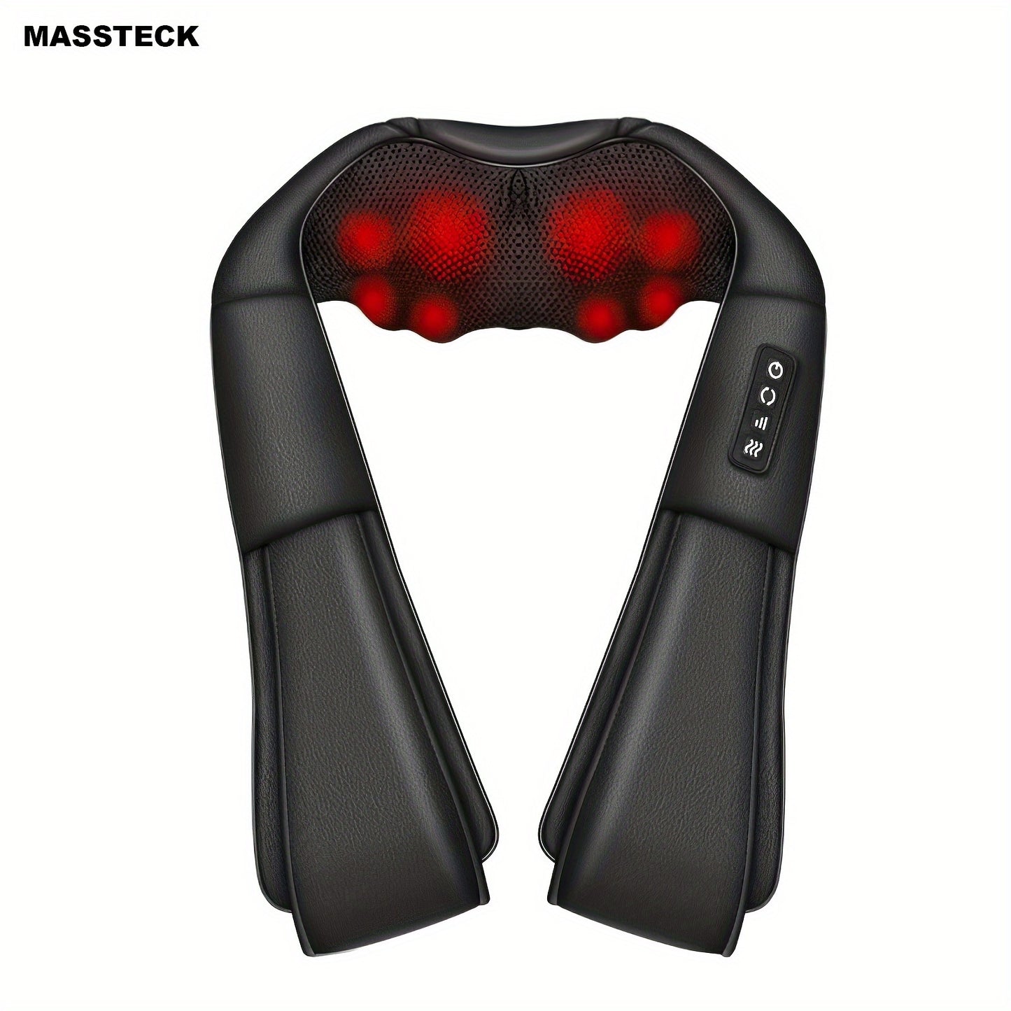 MASSTECK Shiatsu Neck Massager with Heat, 3D Kneading for Neck Back Shoulder, Relax at Home Office & Car, Gift for Mom Dad Women Men, Christmas Gift