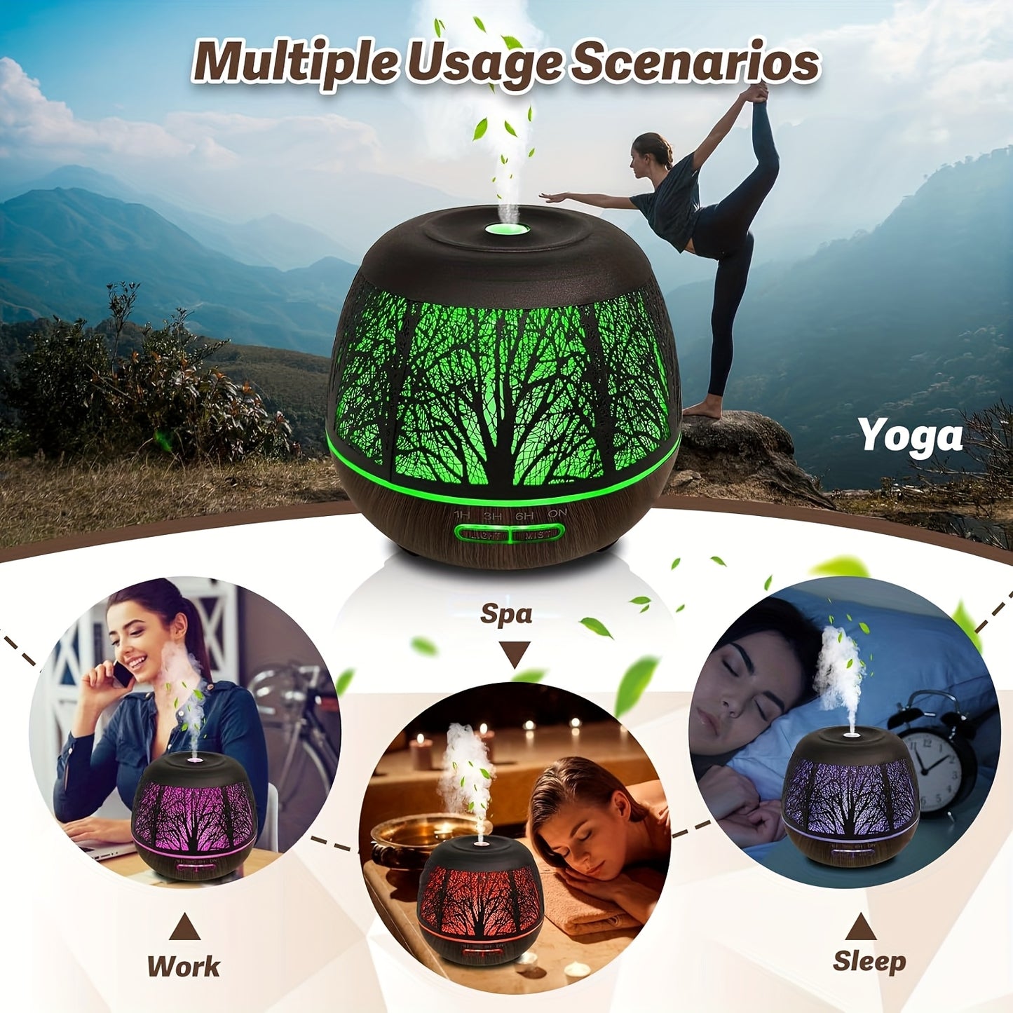NANAROCCID Metal Aromatherapy Diffuser With 7-Color LED Lights