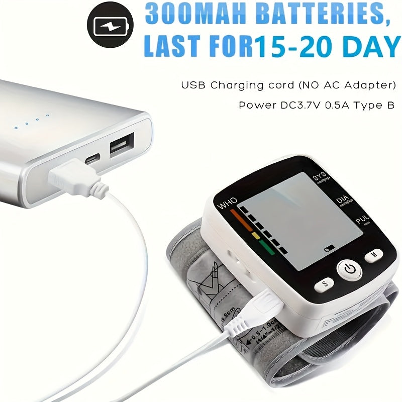 CHANG KUN Wrist Blood Pressure Monitor Digital BP Monitor Rechargeable BP Machine with Portable Storage Box, with 2x99 Readings Memory, Adjustable 5.4"-7.7" Cuff, Large LCD Display Voice Broadcast Portable Carrying