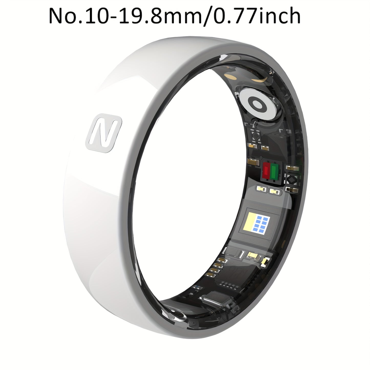 Smart Ring Stainless Steel Fitness Tracker With Crystal Case