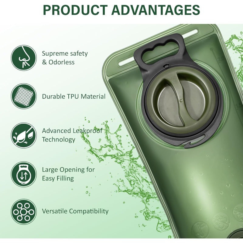 2pcs, Leak Proof Water Bag For Mountaineering Backpacks - Water Bag Replacement For Cycling, Mountaineering, Running, And Mountaineering - Convenient Water Storage Bag Water Reservoir