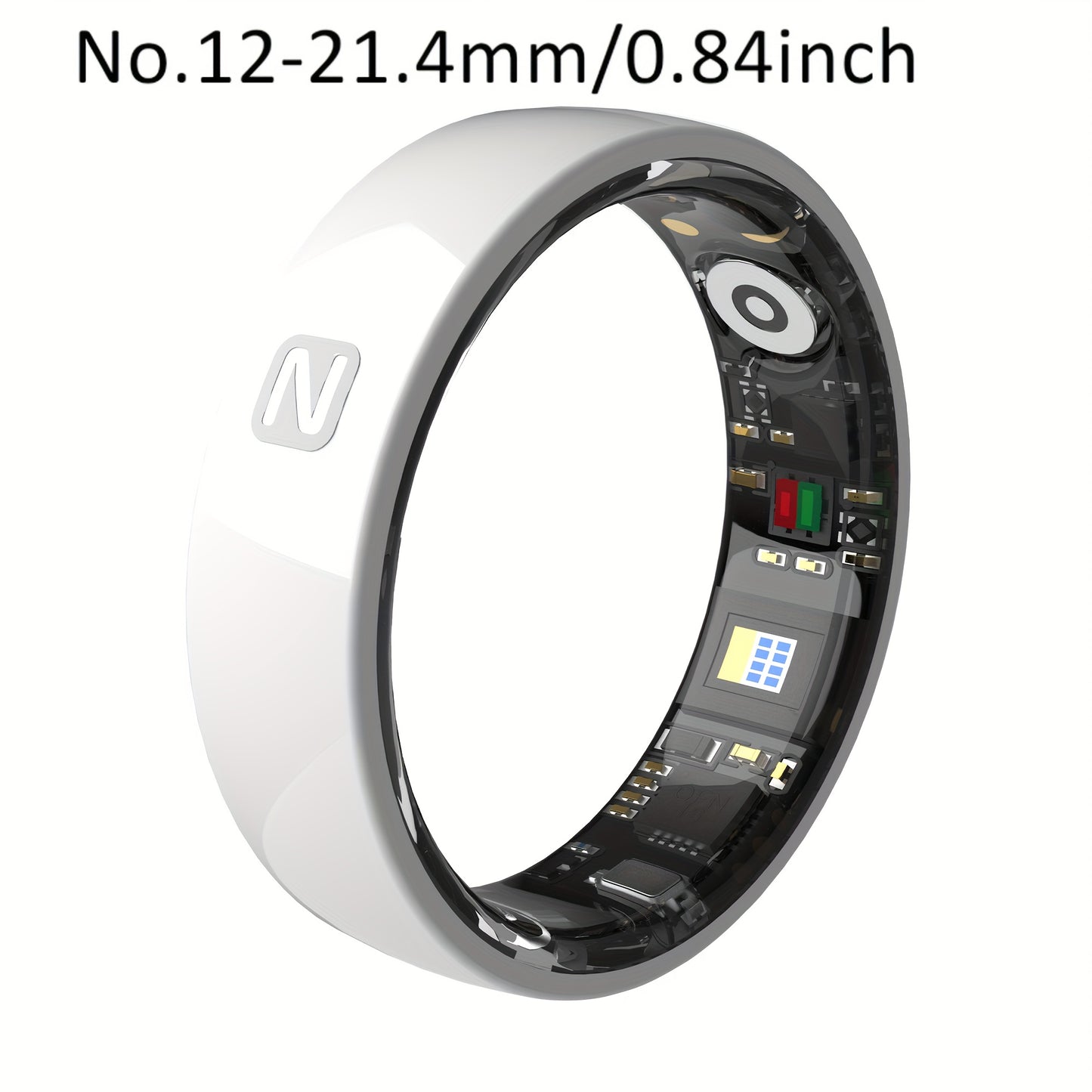 Smart Ring Stainless Steel Fitness Tracker With Crystal Case