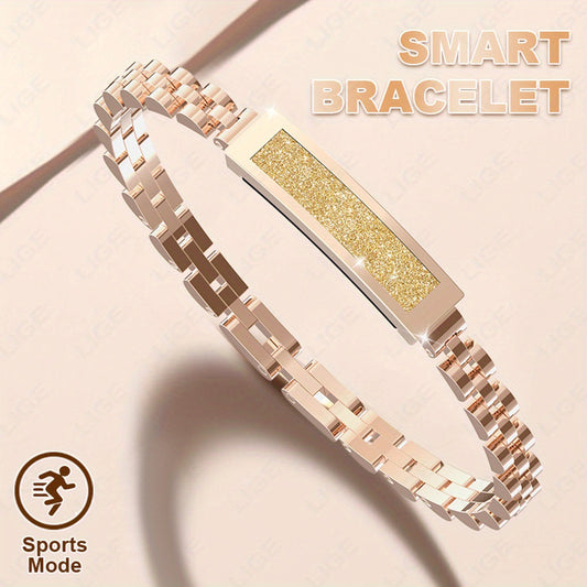 LIGE Smart Bracelet Square Face Metal Chain Link Fitness Tracker