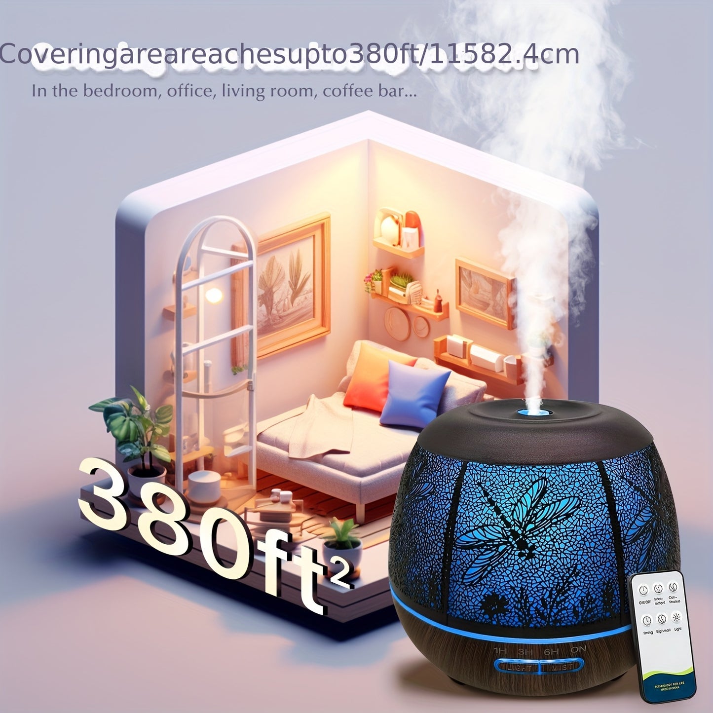 NANAROCCID Metal Aromatherapy Diffuser With 7-Color LED Lights