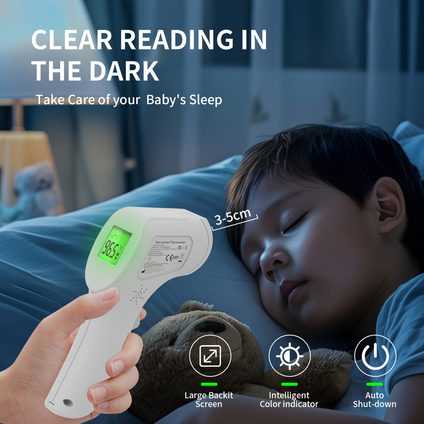 JIACOM Medical Forehead Thermometer Non Contact Infrared Display