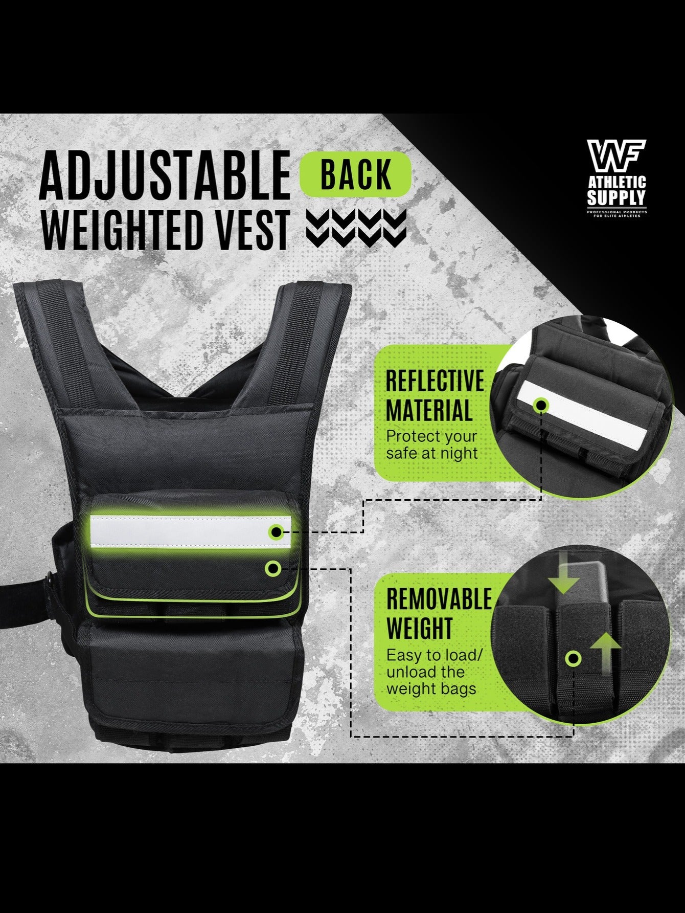CAPHAUS Weighted Vest Adjustable 30lb Strength Training