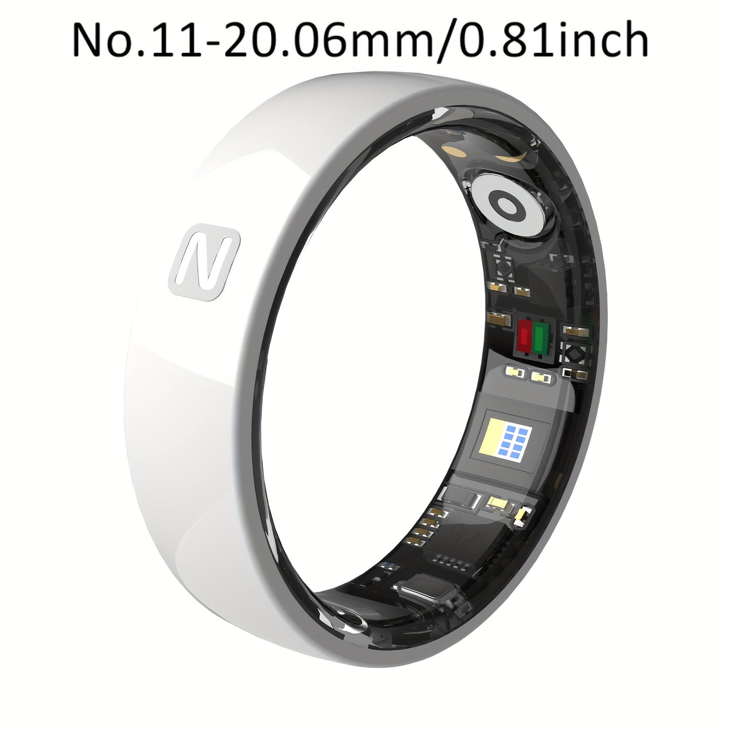 Smart Ring Stainless Steel Fitness Tracker With Crystal Case