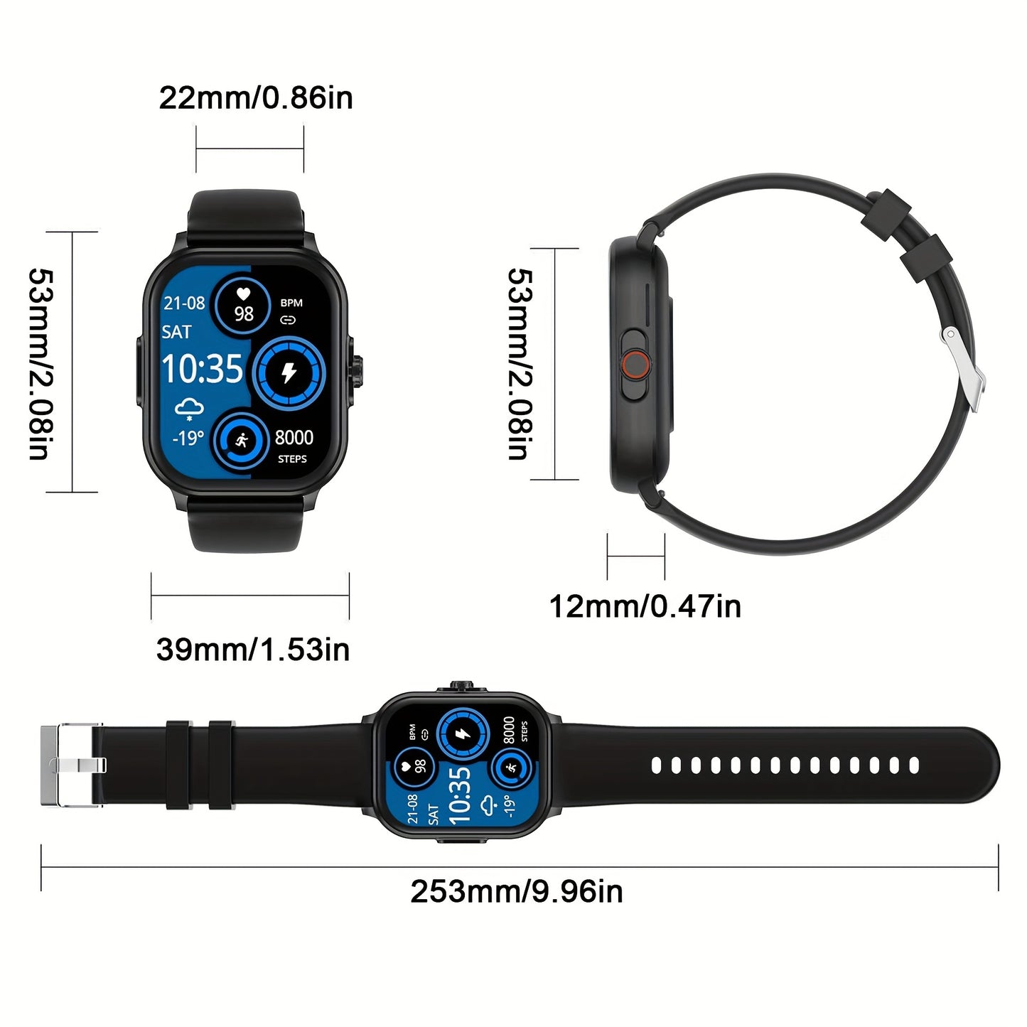 Marsyu Smartwatch Magnetic Charging For Android And iOS