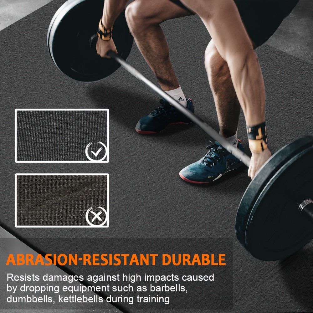 Fitness Mat Extra Thick High-Density PVC For Home Workouts