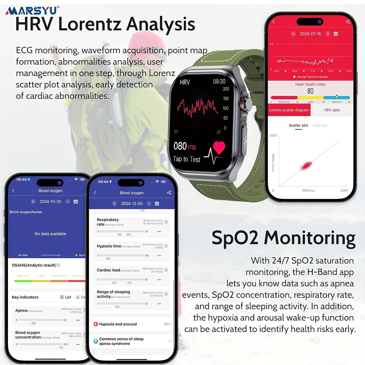 Marsyu Smartwatch AMOLED Display With NFC And 530mAh Battery