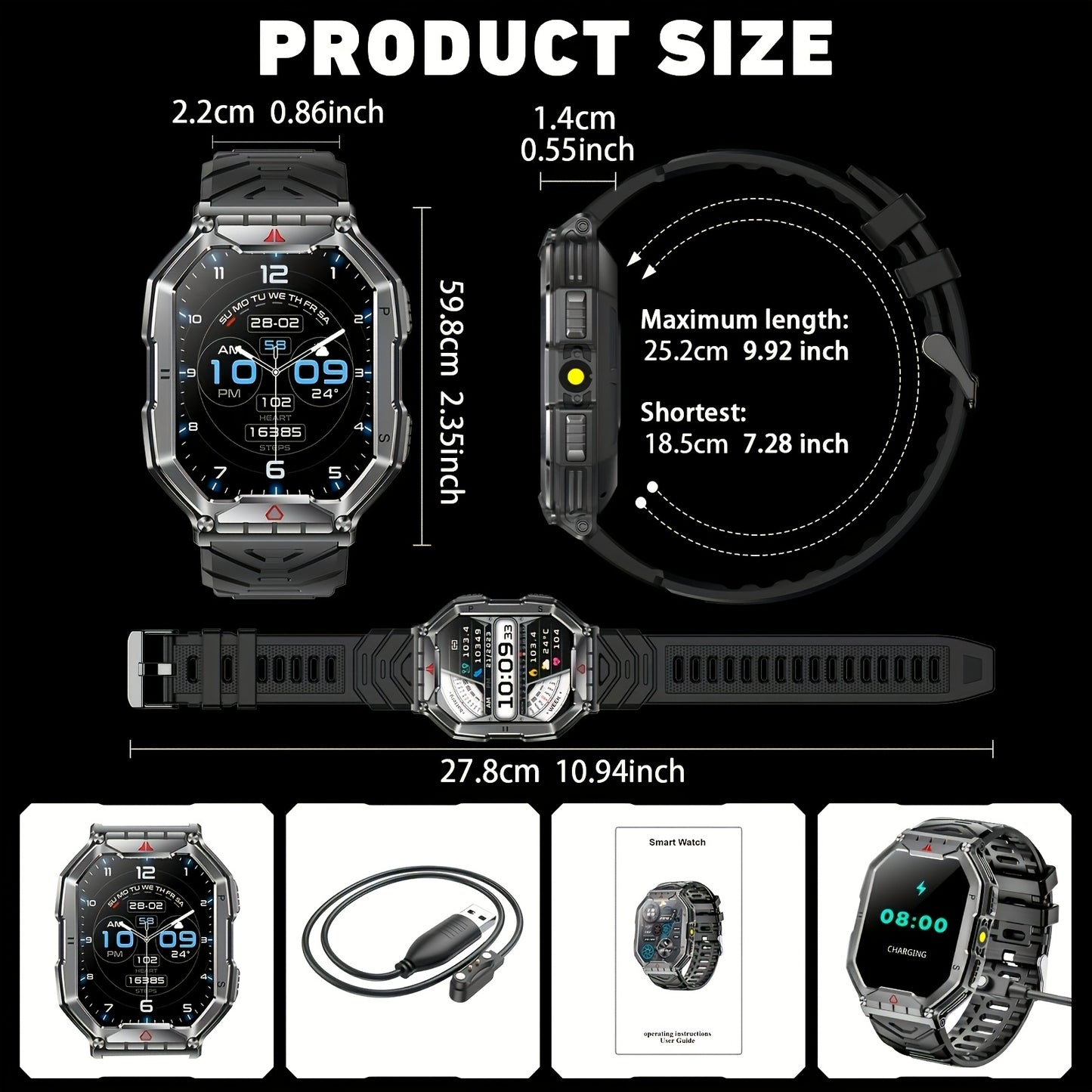 MINGTAWN Smartwatch With Wireless Calling HD Display
