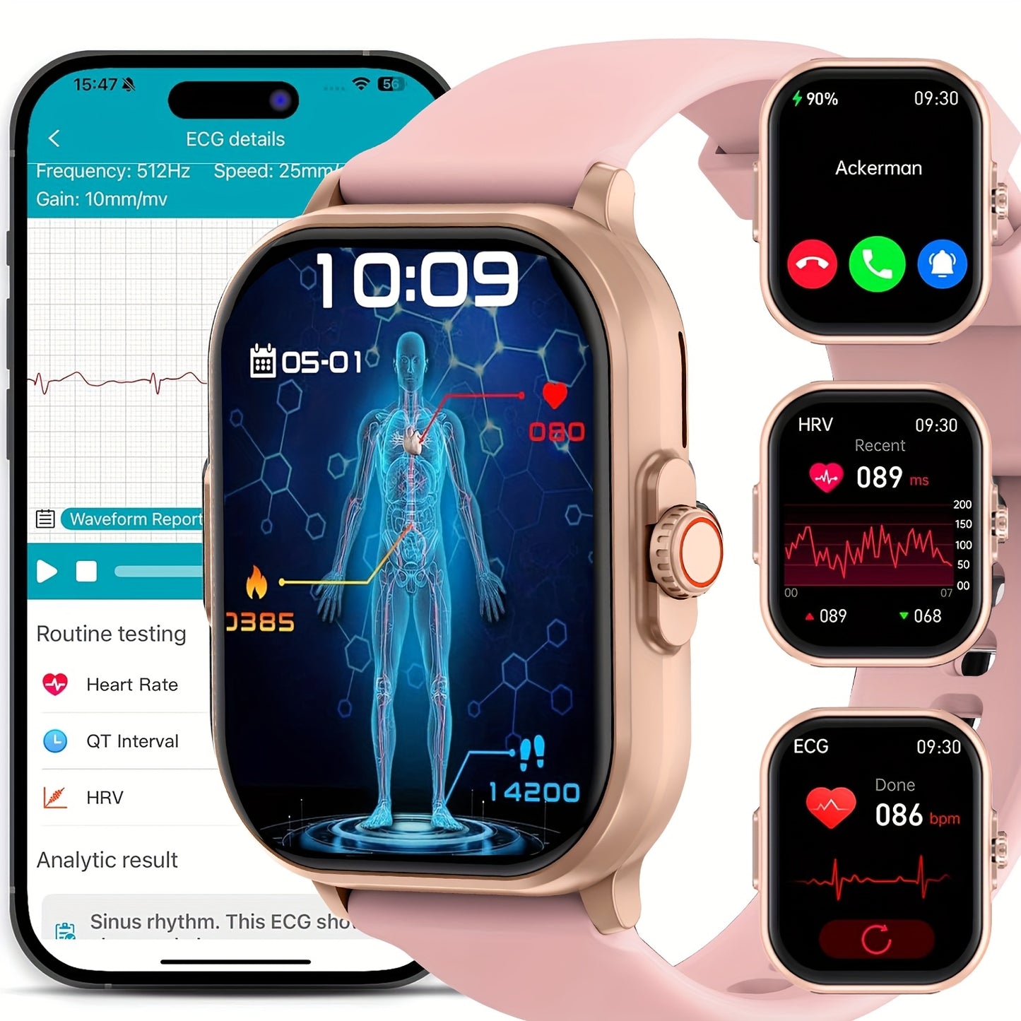 Marsyu Smartwatch Magnetic Charging For Android And iOS