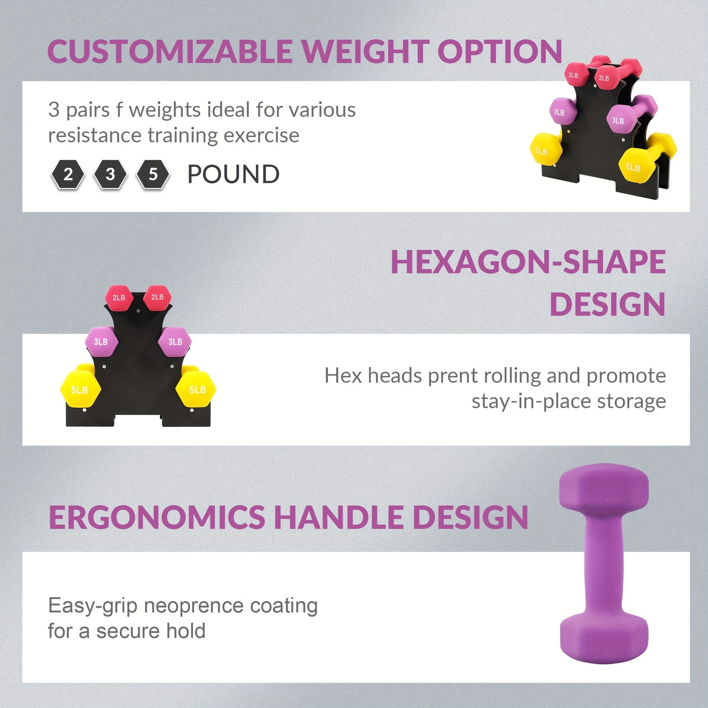 Brandon-Super Dumbbell Set Hexagonal Shape For Home Workouts