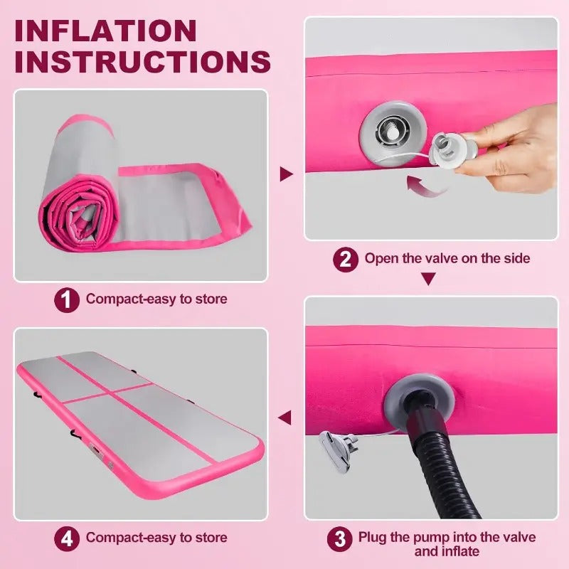 Inflatable Gym Mat PVC Fiber With Pump