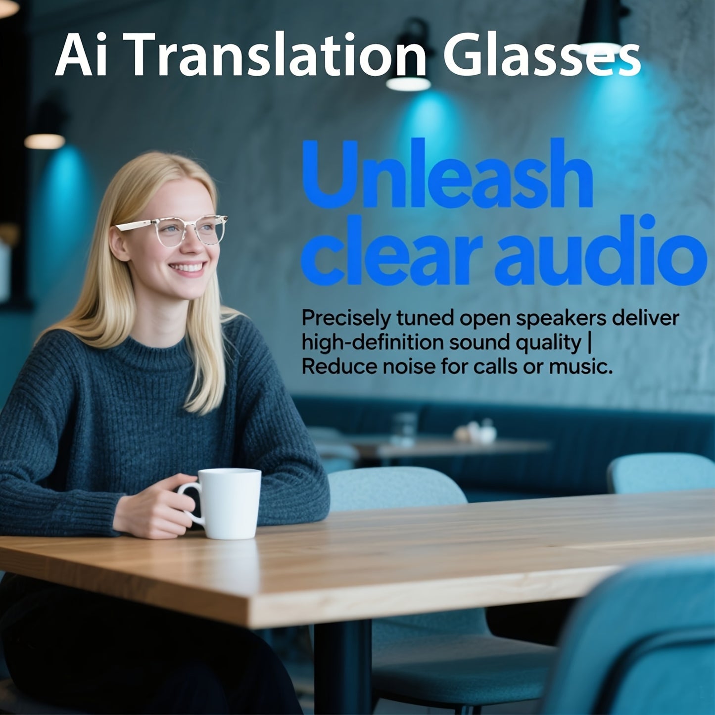 Ai Translator Smart Glasses Multi-Language Translation With Photochromic Lenses