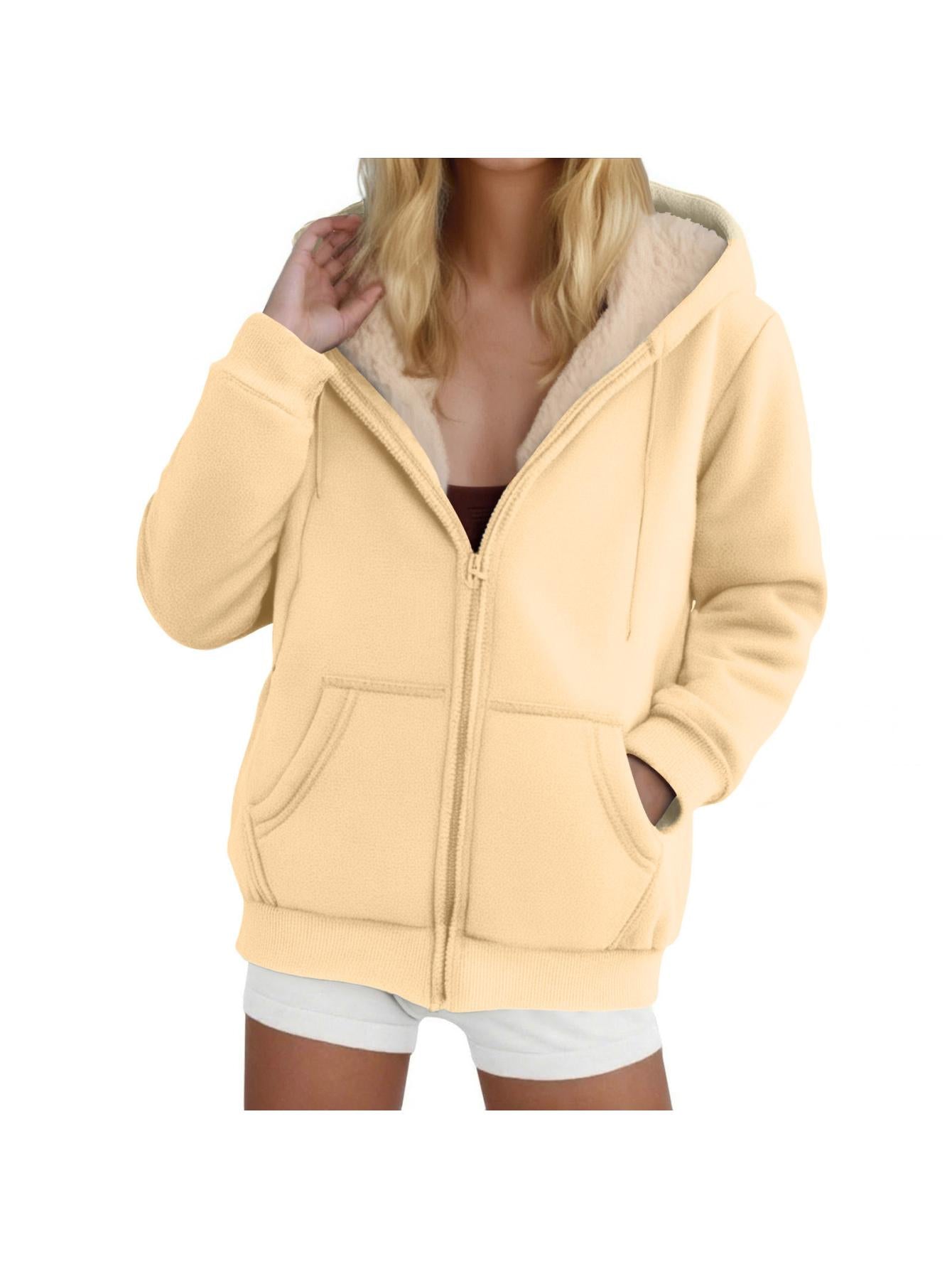 JASKFLY Women's Lined Full-Zip Fleece Jacket Hooded