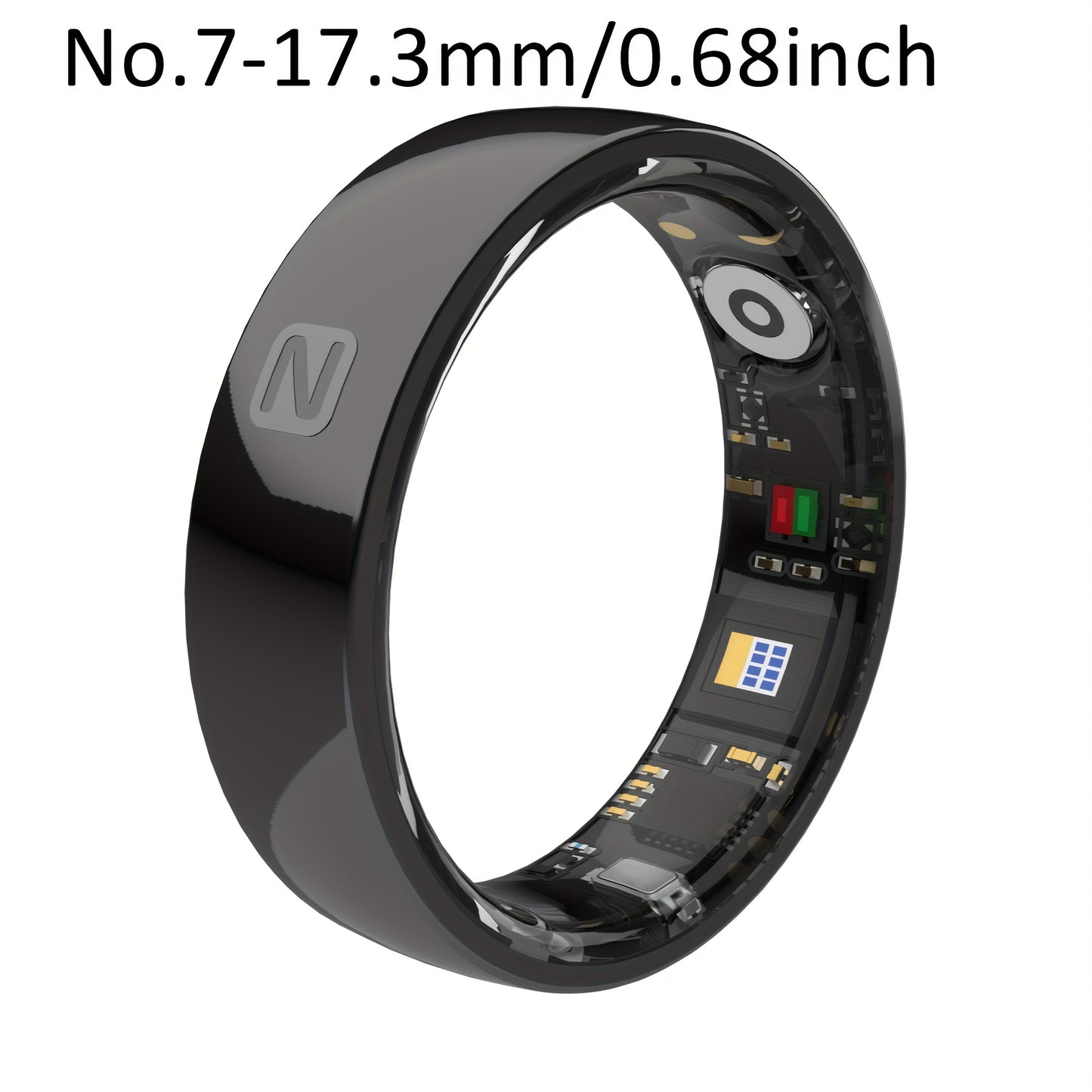 Smart Ring Stainless Steel Fitness Tracker With Crystal Case
