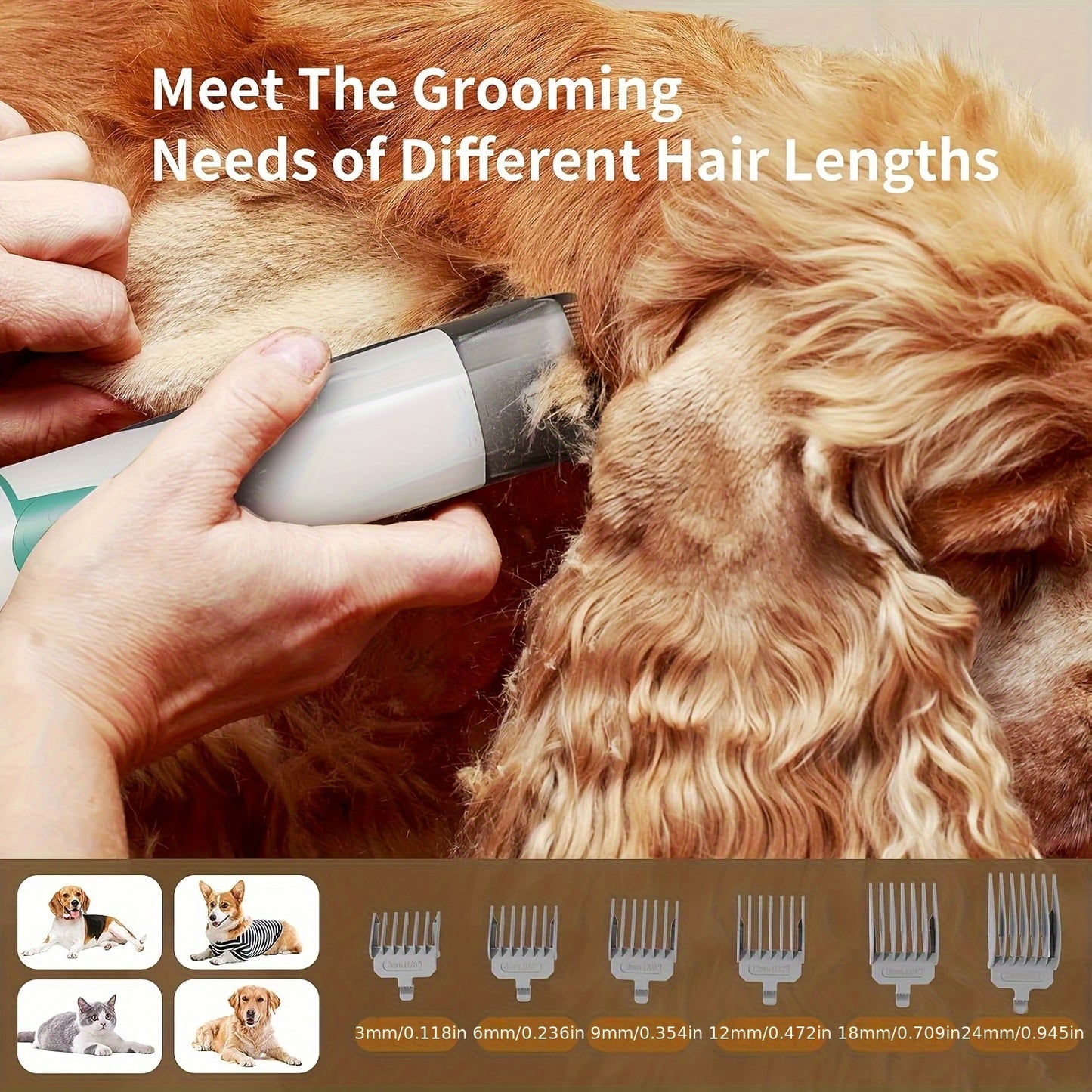 BCHARYA Dog Grooming Kit With Vacuum Clipper Nail Grinder