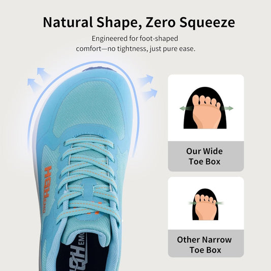 Sneakers Wide-Toe Box Platform Shoes Breathable Mesh Upper Lightweight