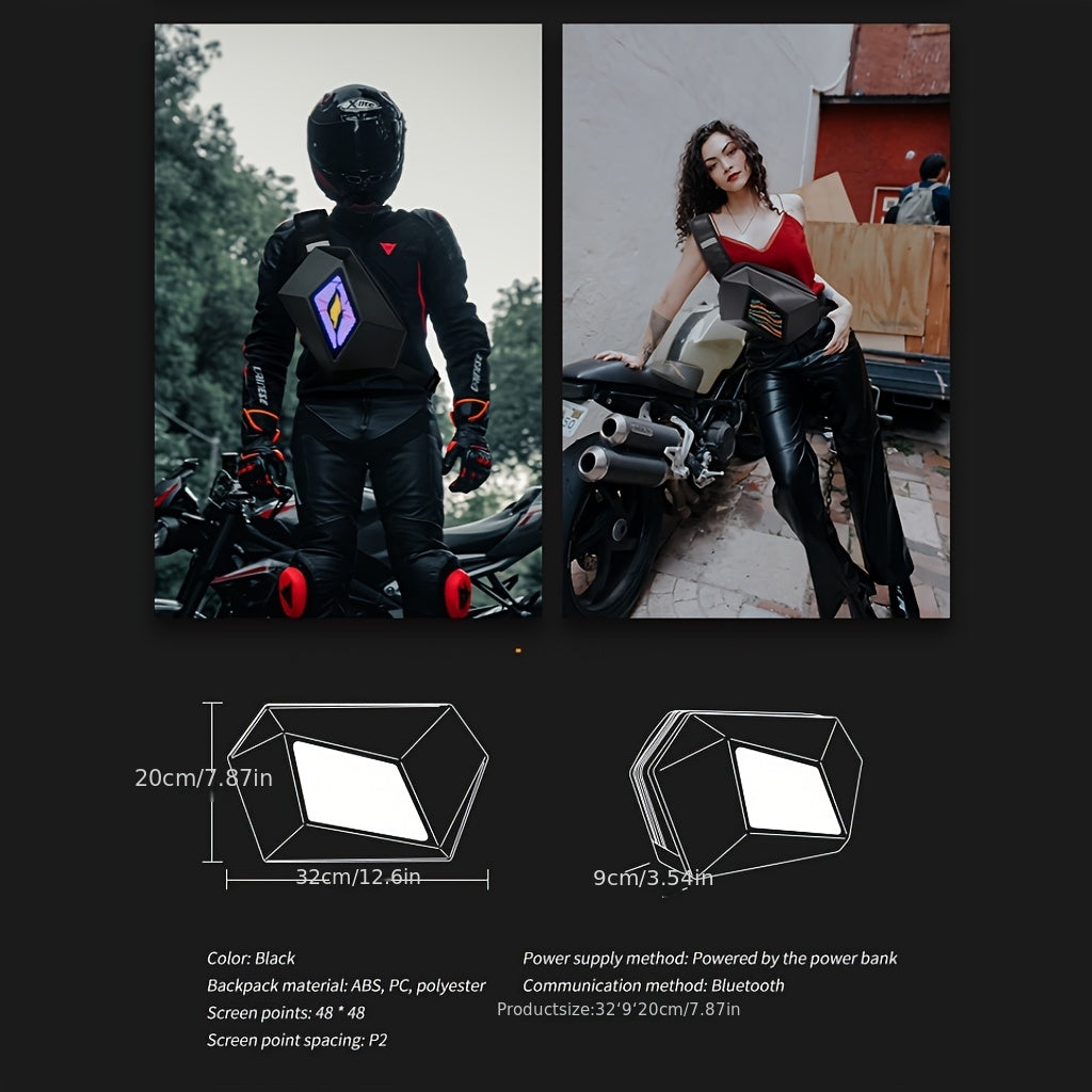 LED Smart Crossbody Bag with Programmable DIY Display