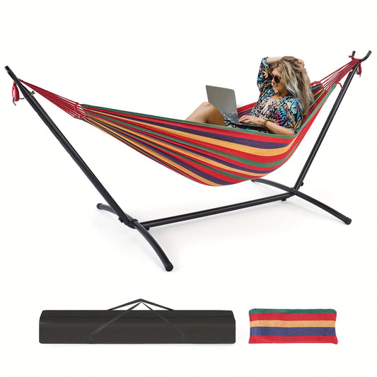 Antonia Double Hammock Space-Saving Stand Portable Steel Frame