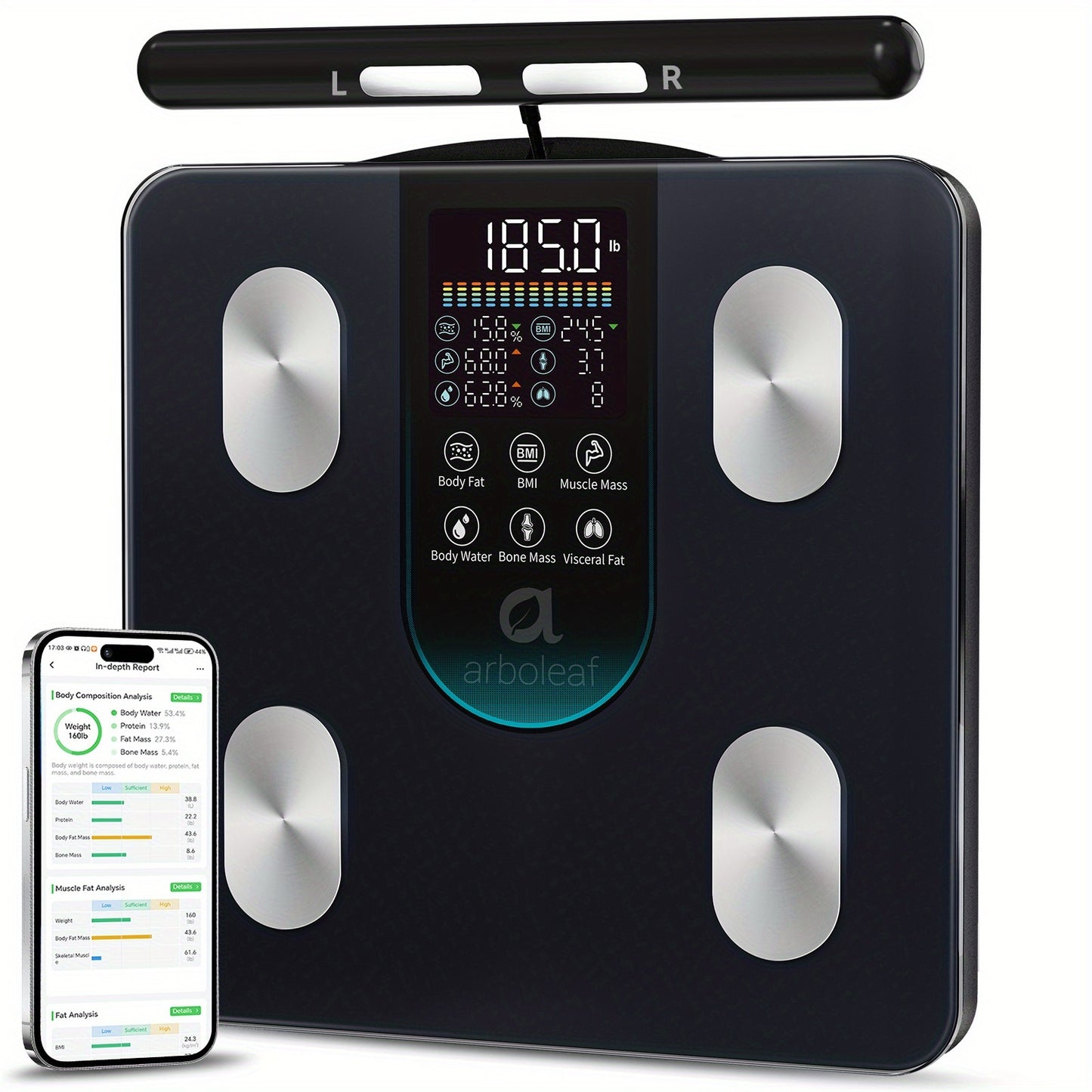 Arboleaf Body Fat Scale 8-Electrode Smart 26 Metrics