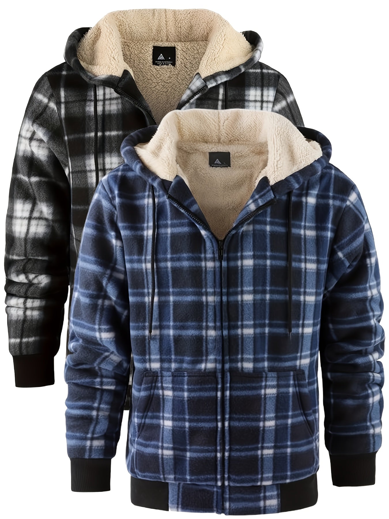 Men's Hooded Jacket Flannel-Lined Winter Outerwear Casual