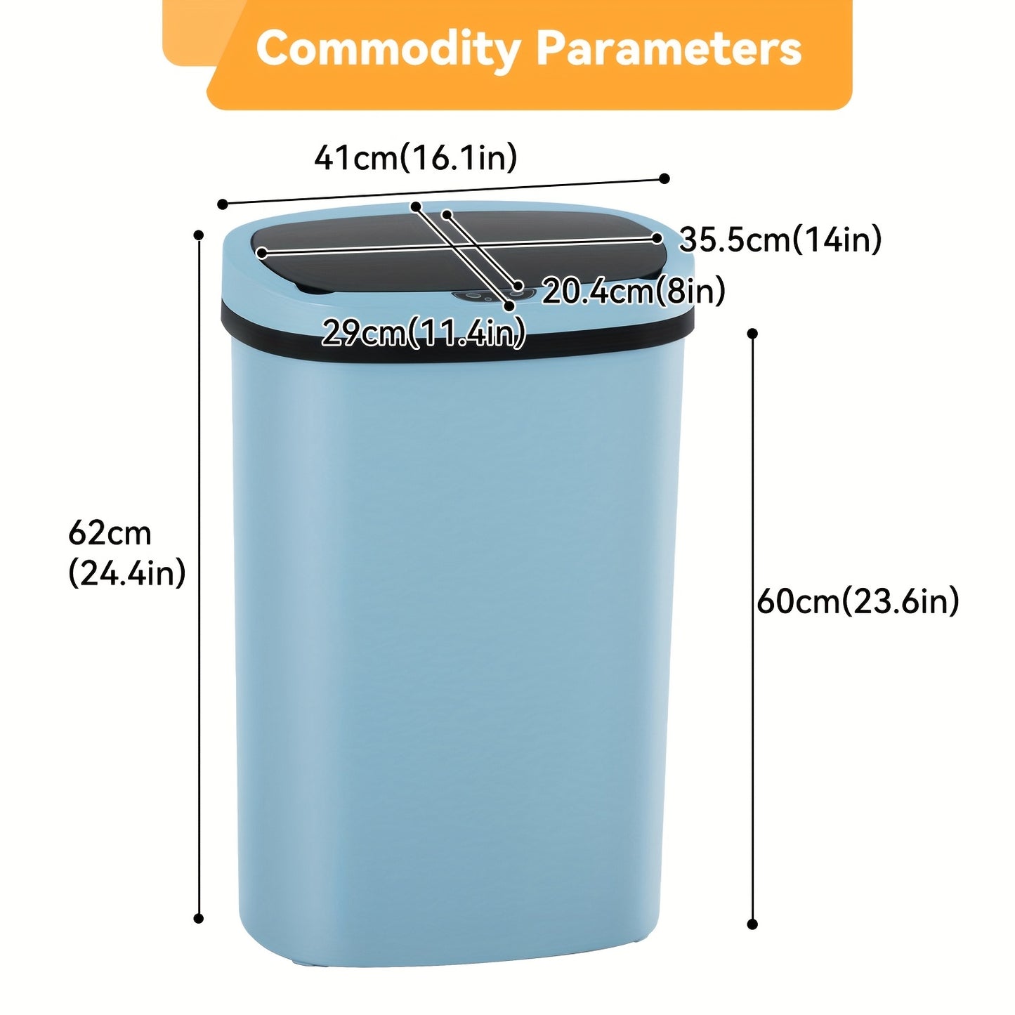 DOPINMIN Trash Can Brushed Metal Finish For Kitchen