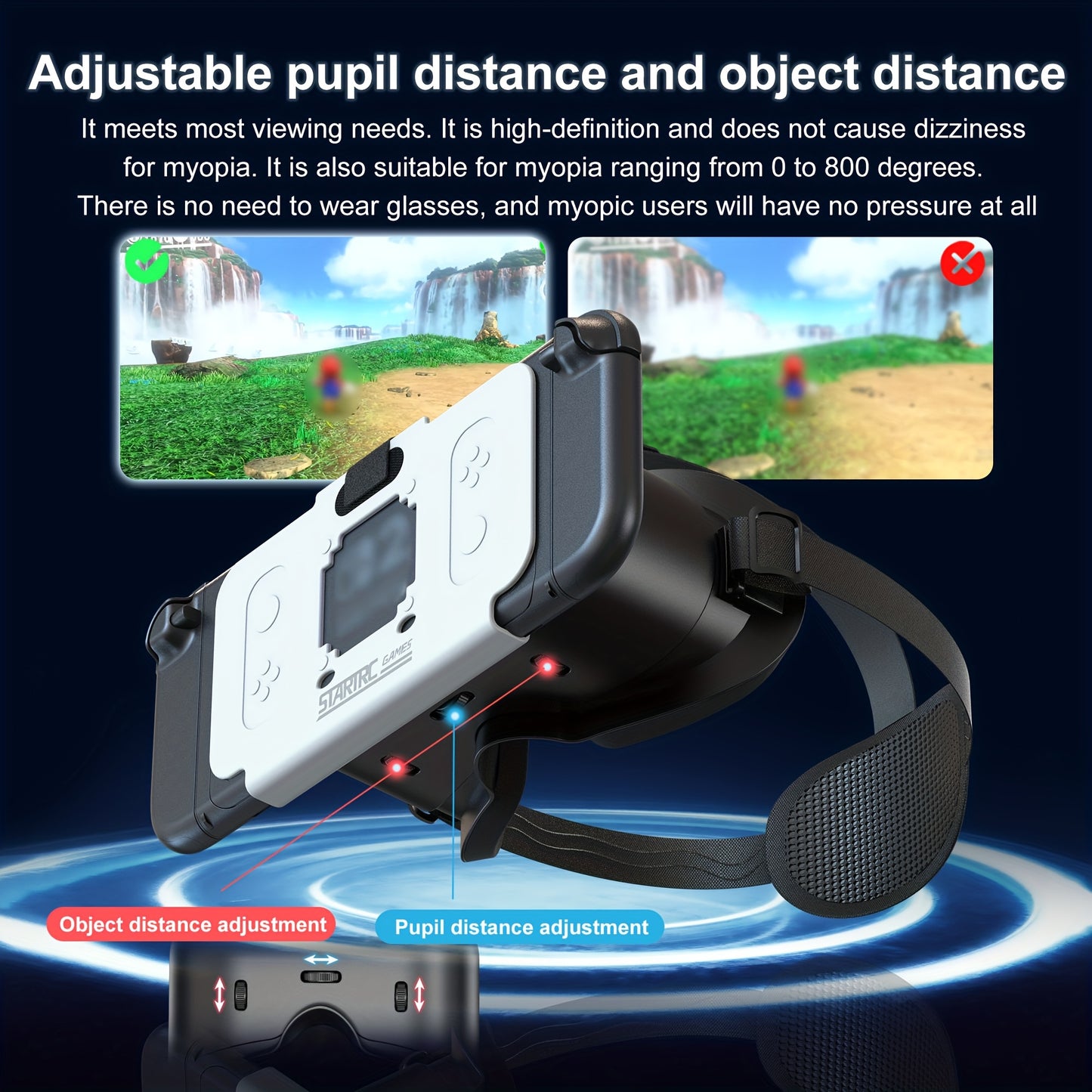 Switch 2 VR Headset Accessory ABS With Adjustable Pupil Distance