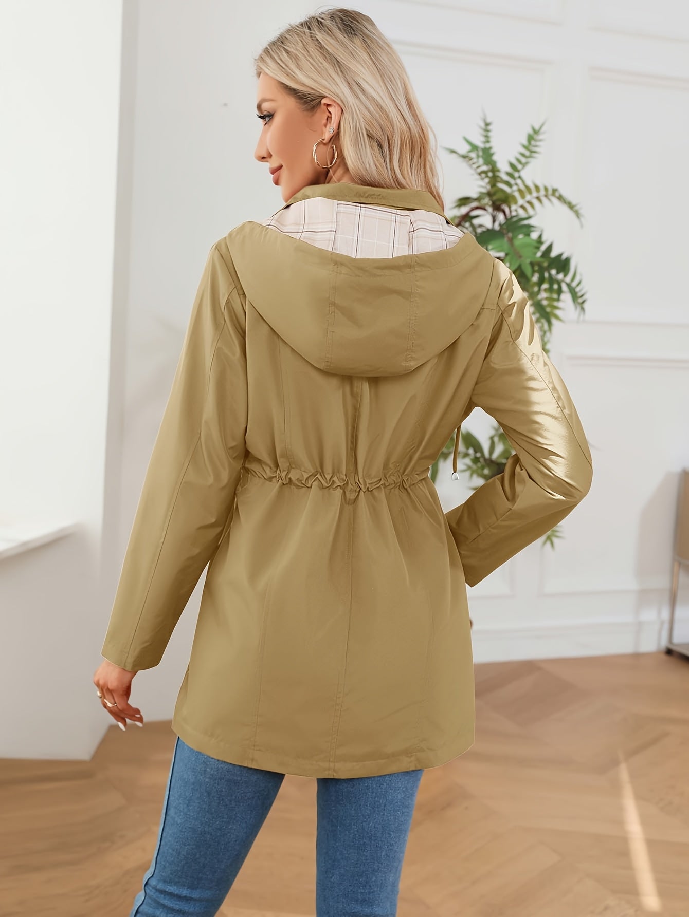 KTILG Women's Hooded Raincoat Lightweight Water Resistant