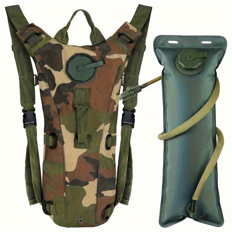 101, 44oz Camouflage Waterbag Backpack - Lightweight Adjustable Shoulder Strap, Multi-Pocket Design, Ergonomic Running & Hiking Backpack, Durable Rugged Breathable Water Bag for Outdoor Sports, Green, Hiking Gear, Camouflage