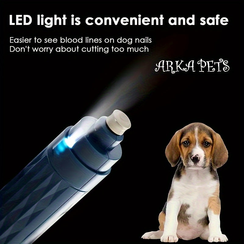 Dog Nail Grinder 2-Speed Rechargeable LED Light for Pets