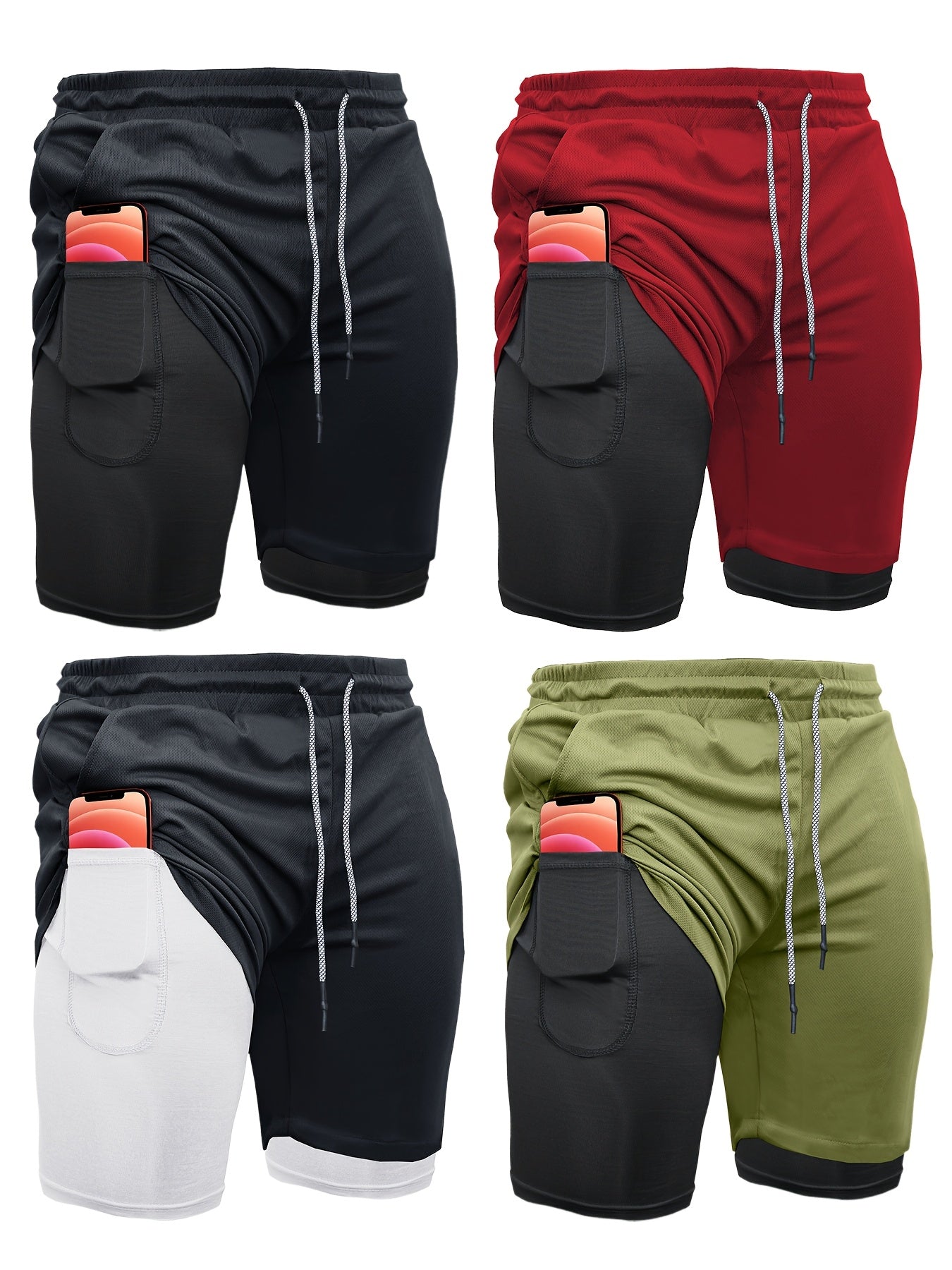 OEBLD Running Shorts Mens 2-in-1 For Summer Training