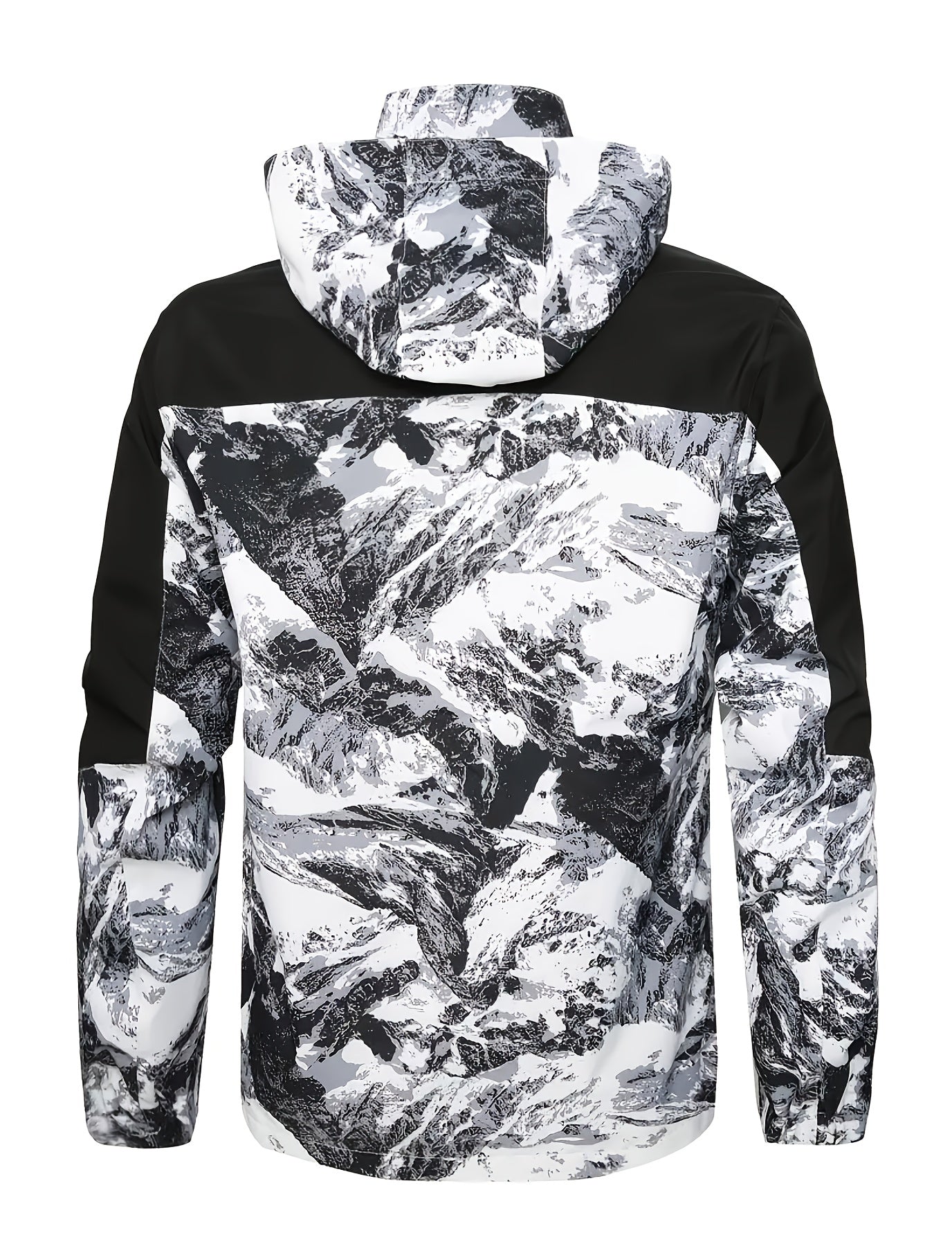 Men's Raincoat Windproof Polyester Shell With Hood