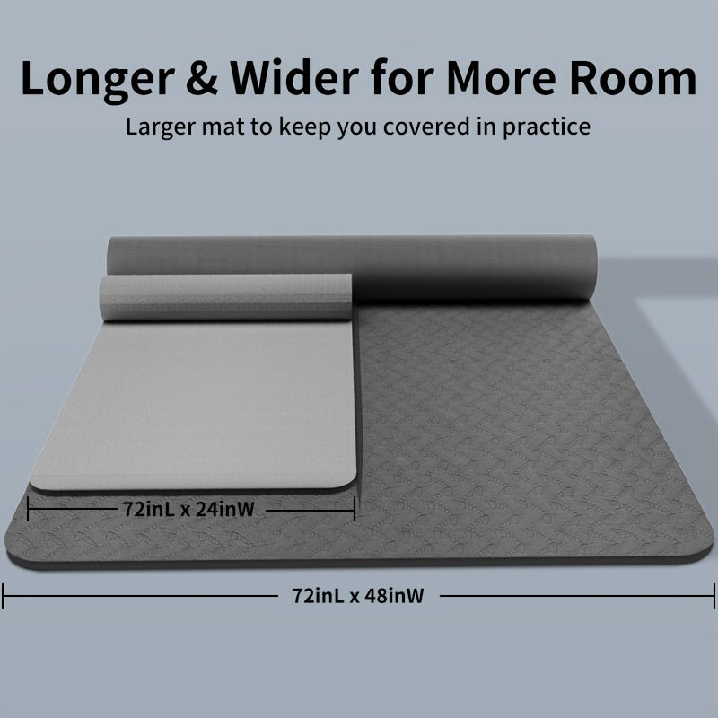 Yoga Mat Non-Slip TPE for Home Studio Workouts All Floors