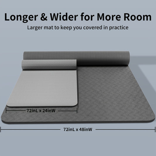 Yoga Mat Non-Slip TPE for Home Studio Workouts All Floors