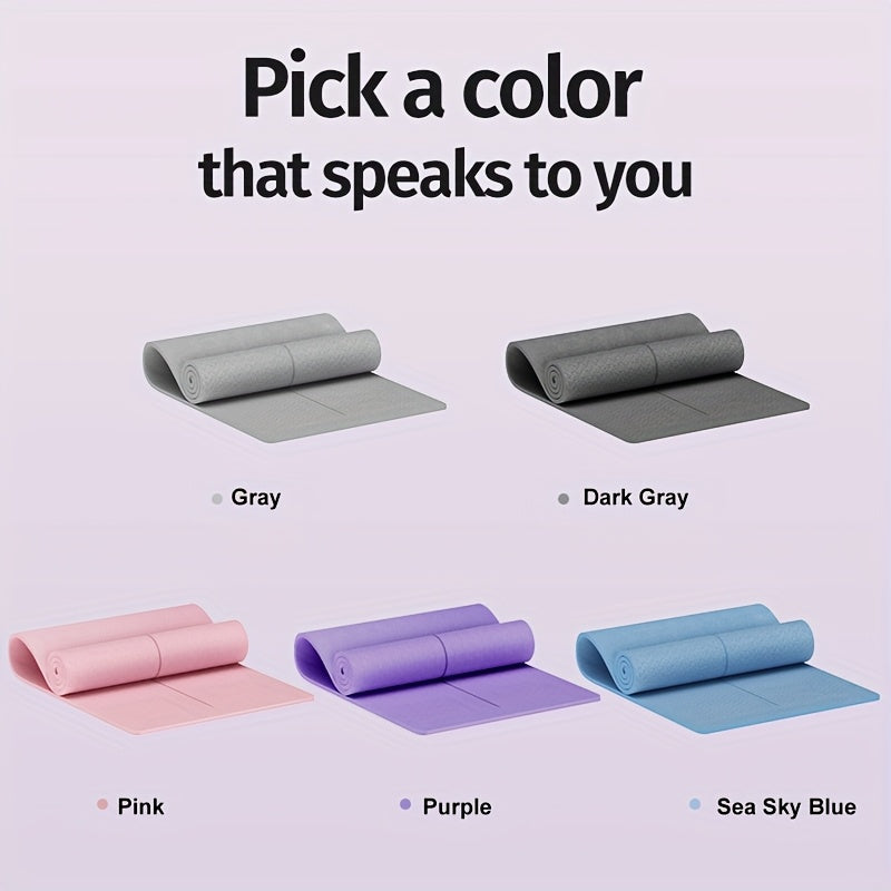 Yoga Mat Non-Slip TPE for Home Studio Workouts All Floors