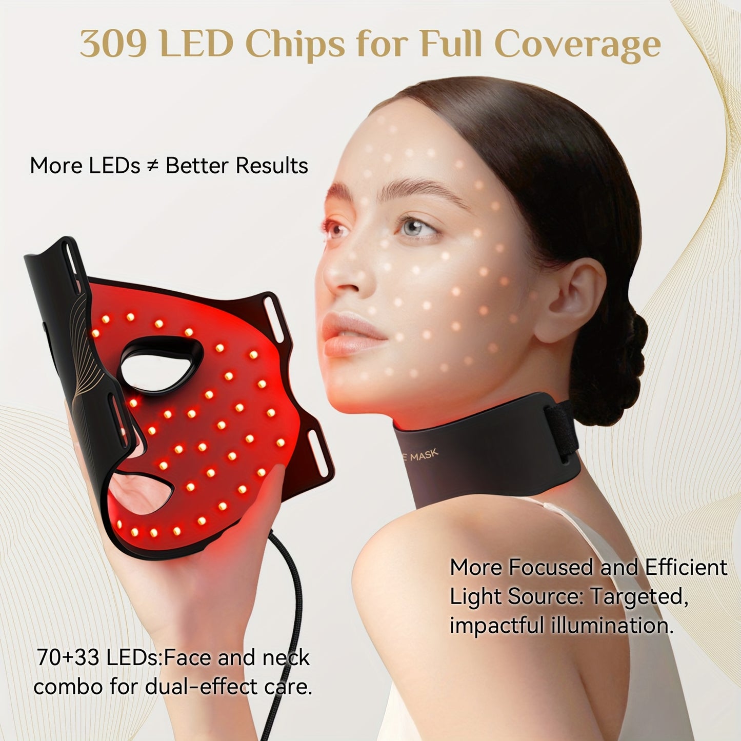 FDA Cleared, Red Light Relax, 7-color LED Light Relax Mask Skin Care, LED Face And Neck Mask (red) - Wavelength Suitable for Home Use, Easy to Achieve Advanced Skin Care, Improve Skin, Acne Whitening And Hydration