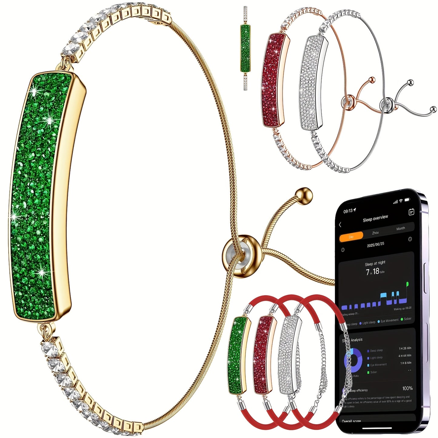 Smart Band With Luxury Diamond Bracelet Fitness Tracker For Women