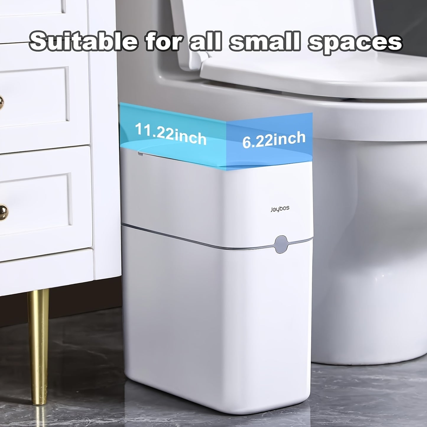 JOYBOS Smart Induction Slim Bathroom Trash Can for Home Office