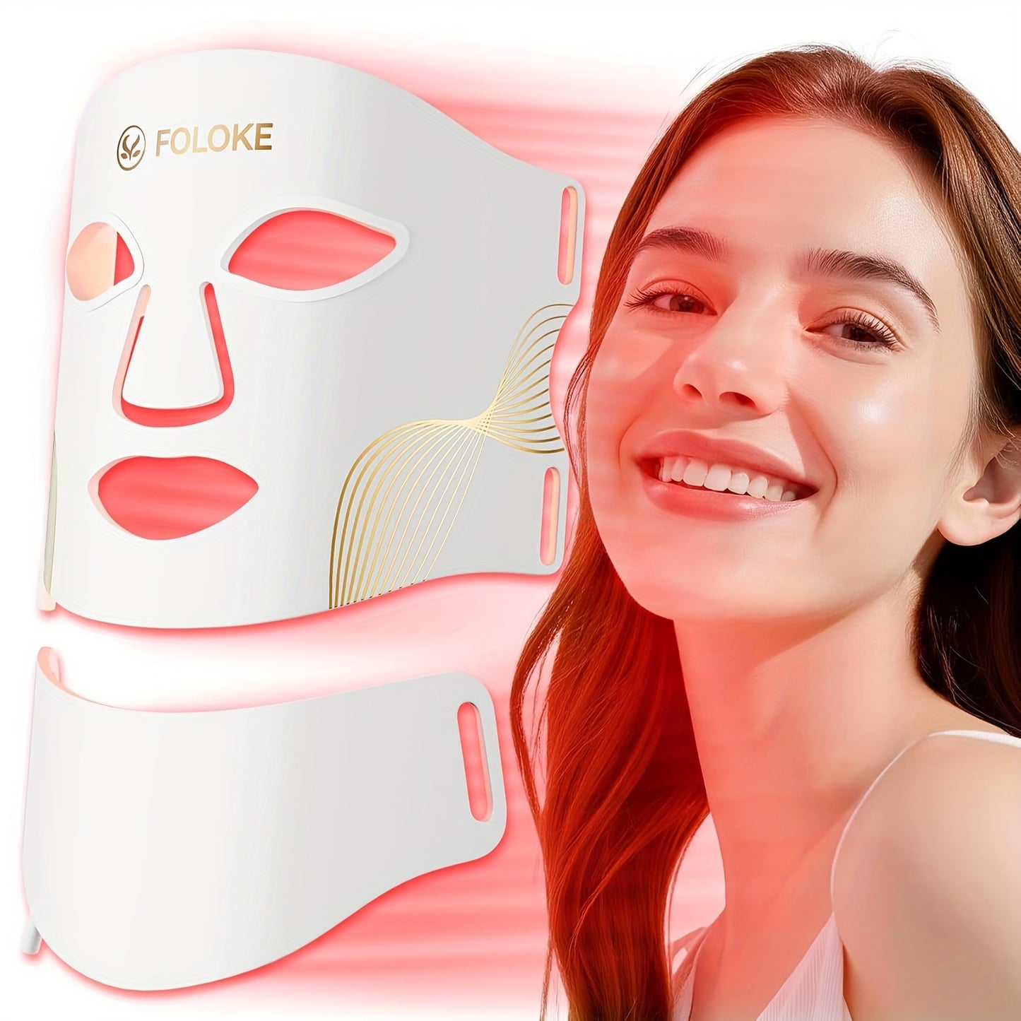 FDA Cleared, Red Light Relax, 7-color LED Light Relax Mask Skin Care, LED Face And Neck Mask (red) - Wavelength Suitable for Home Use, Easy to Achieve Advanced Skin Care, Improve Skin, Acne Whitening And Hydration