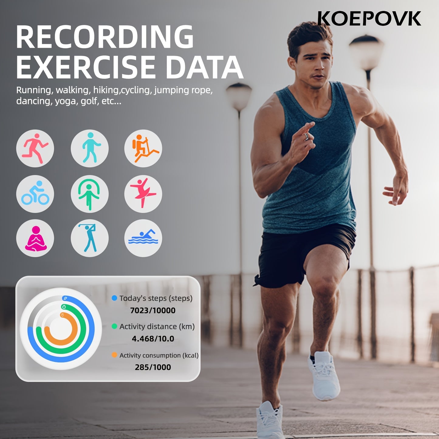 Smart Ring Water-Resistant Fitness Tracker With Sleep Analysis