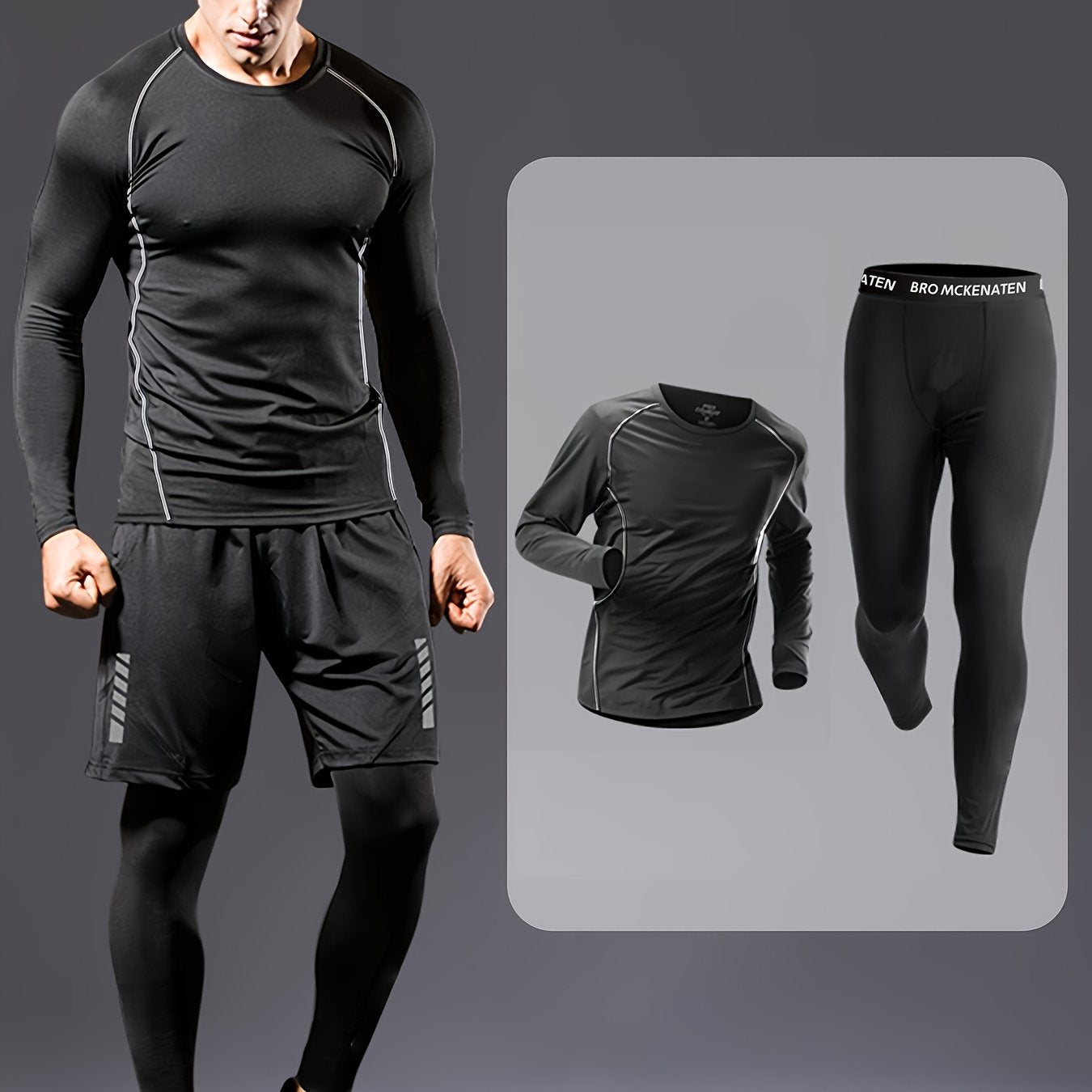 Men's Compression Training Suit With High-Stretch Quick-Dry Fabric