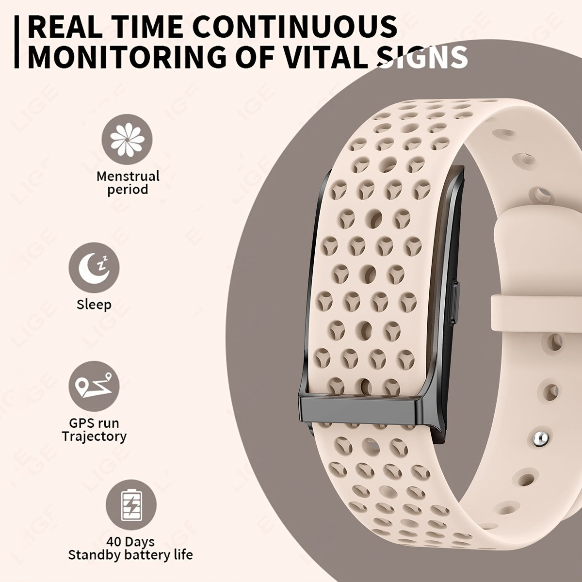 LIGE Women's Smartwatch GPS Tracker, 100 Sports Modes